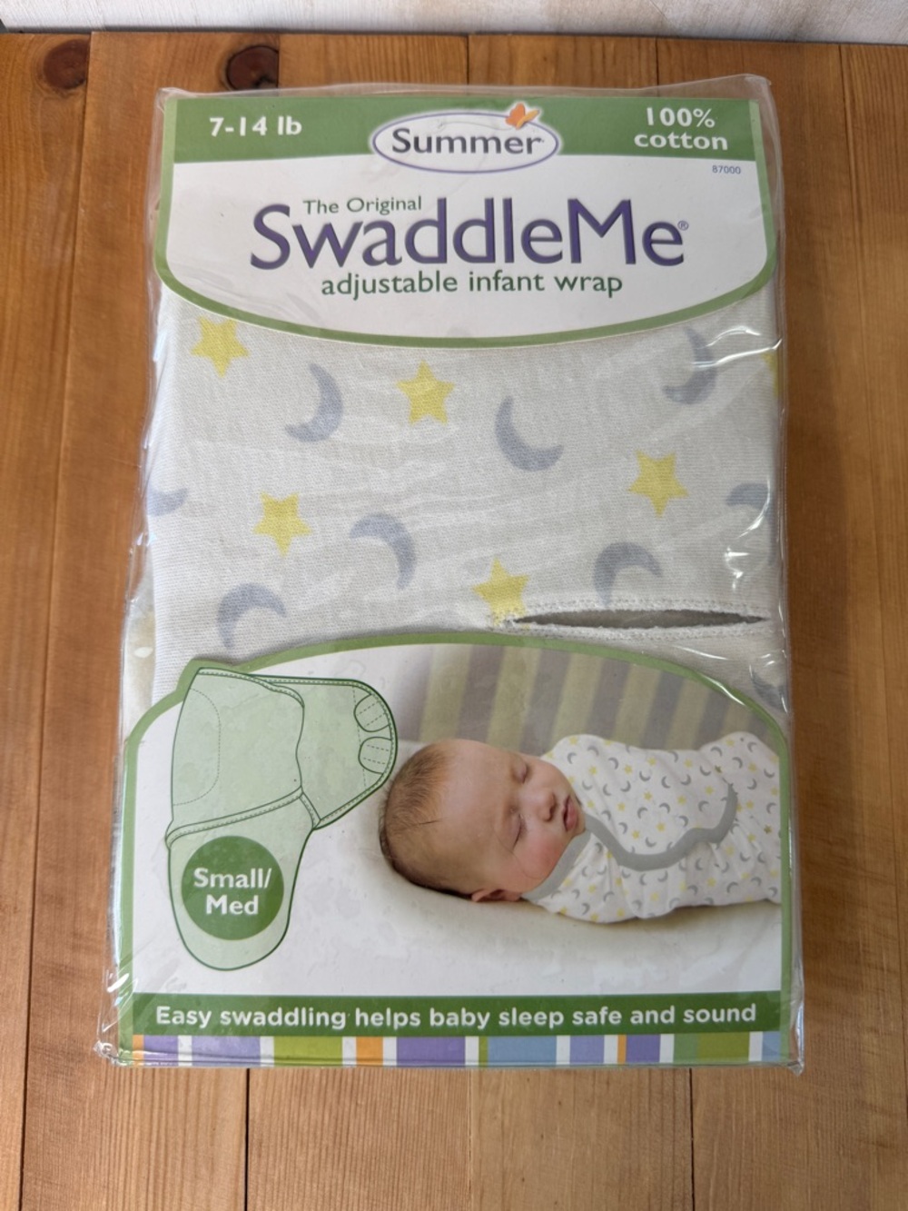 Summer SwaddleMe Adjustable Infant Wrap - Yellow & Gray Moon Stars